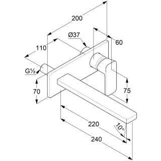 Смеситель для раковины Kludi Renon 422453975 чёрный матовый